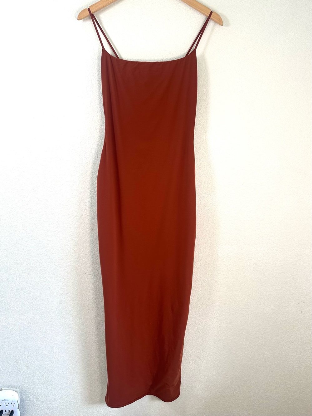 SKIMS Fits Everybody Long Slip Dress Saffron Sienna Maxi M